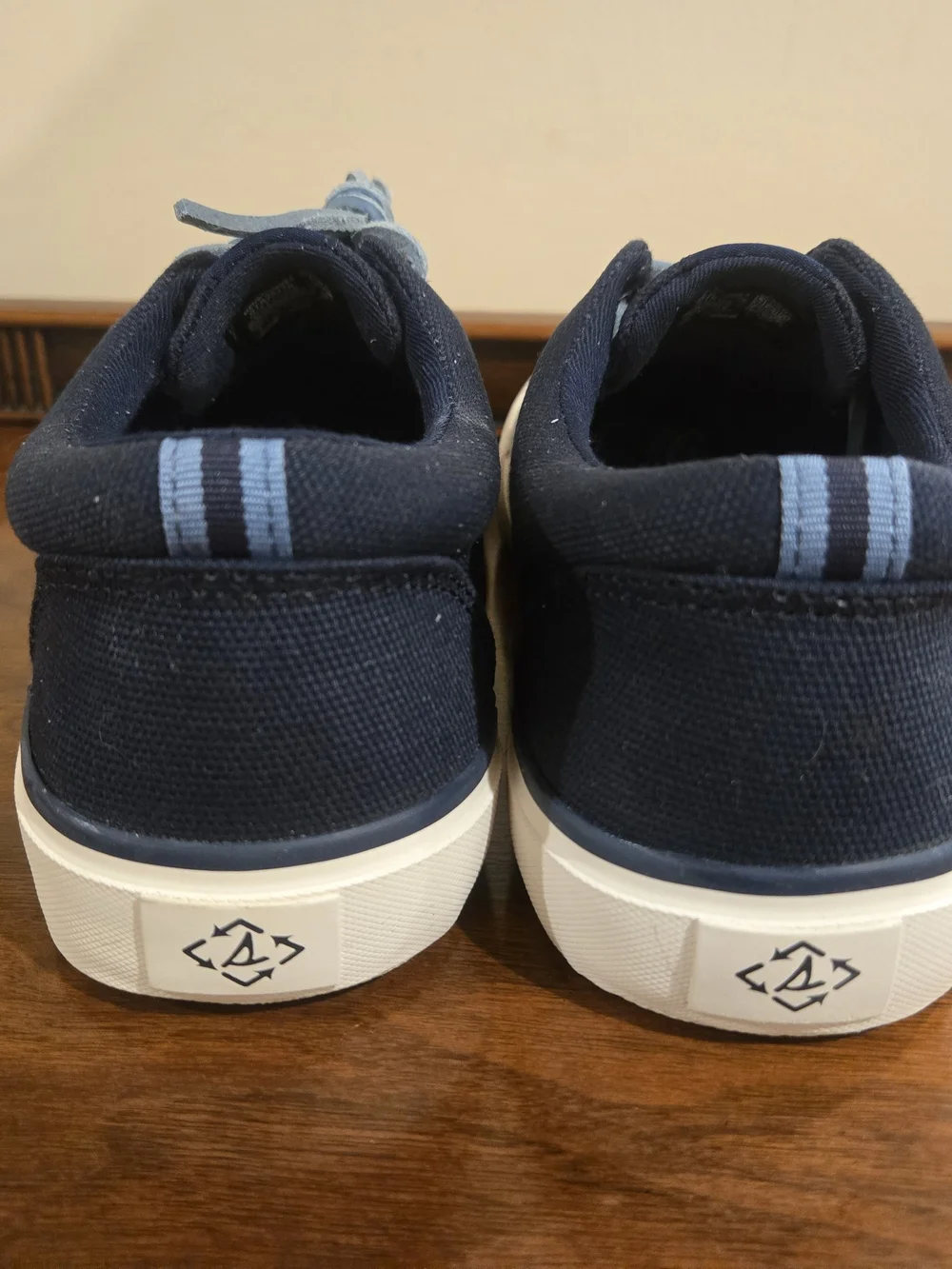 Sperry Men's Navy Canvas Boat Shoes with Light Blue Accents